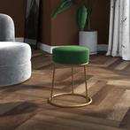 vidaXL Hocker rond fluweel groen, Huis en Inrichting, Stoelen, Verzenden, Nieuw