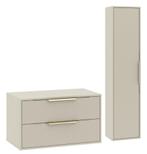 Wastafelkast Rimini 80 cm - Beige -  Badmeubel met Kolomkast, Verzenden, Nieuw, Wastafelkast
