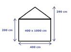 Classic Plus Feest-tent PVC 4x10x2 mtr in Wit (4x10 meter), Verzenden, Nieuw