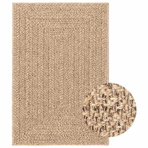 vidaXL Vloerkleed ZIZUR binnen en buiten 120x170 cm jute, Huis en Inrichting, Stoffering | Tapijten en Kleden, Bruin, Nieuw, Verzenden