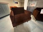 Fauteuil Logan luxe stof donker bruin stoel lounge zetel, Huis en Inrichting, Fauteuils, Ophalen, Logan donker bruin, Nieuw, 75 tot 100 cm