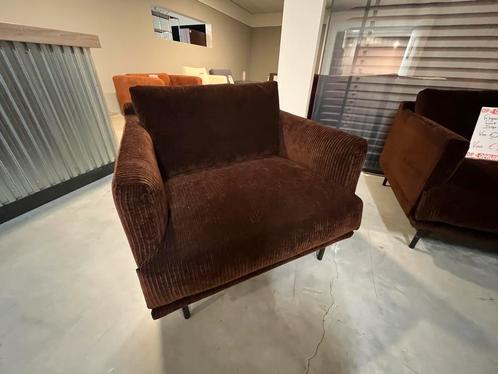Fauteuil Logan luxe stof donker bruin stoel lounge zetel, Huis en Inrichting, Fauteuils, 75 tot 100 cm, 75 tot 100 cm, Nieuw, Stof