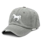 Cap Horse beige met witte geborduurde afbeelding, Verzenden, Nieuw
