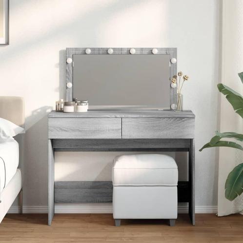 vidaXL Kaptafel met LED-verlichting 100x40x120 cm grijs, Huis en Inrichting, Tafels | Kaptafels, Nieuw, Verzenden