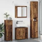 vidaXL Badkamermeubelset met lade met wiel 4 pcs Oud Hout, Huis en Inrichting, Badkamer | Badkamermeubels, Verzenden, Nieuw, Overige typen