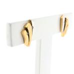 Bicolor gouden oorstekers met zirconia (witgoud, oorbellen), Sieraden, Tassen en Uiterlijk, Oorbellen, Gebruikt, Overige kleuren