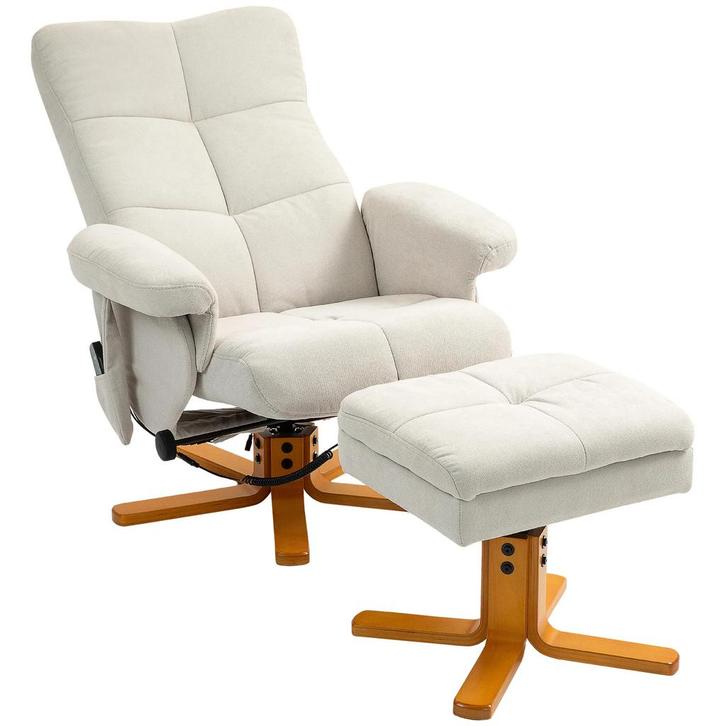 TRUUSK Relaxstoel Massagestoel met Kruk - TV-stoel 360° Draa, Huis en Inrichting, Fauteuils, Nieuw, Verzenden