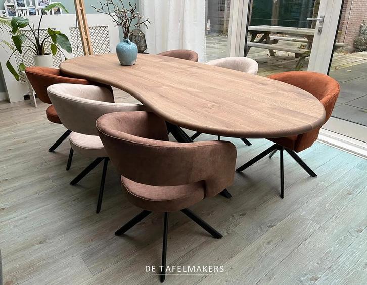 Eettafel op maat, Huis en Inrichting, Tafels | Eettafels, Nieuw, Eikenhout, Metaal