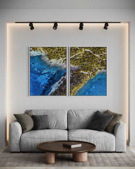 Fabian Kimmel - Emerald Shores Diptych, Antiek en Kunst, Kunst | Designobjecten