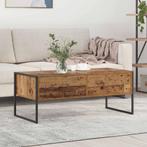 vidaXL Salontafel met lade Oud Hout 100 x 46 x 40 cm Bewerkt, Minder dan 50 cm, Verzenden, Nieuw, Minder dan 50 cm