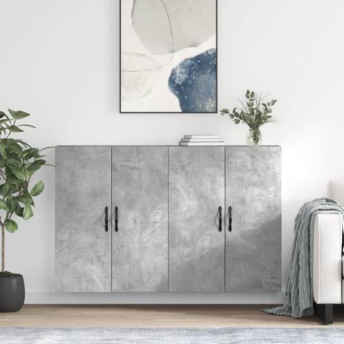 vidaXL Hangkasten 2 st bewerkt hout betongrijs, Huis en Inrichting, Kasten | Buffetkasten, 25 tot 50 cm, Nieuw, Overige houtsoorten
