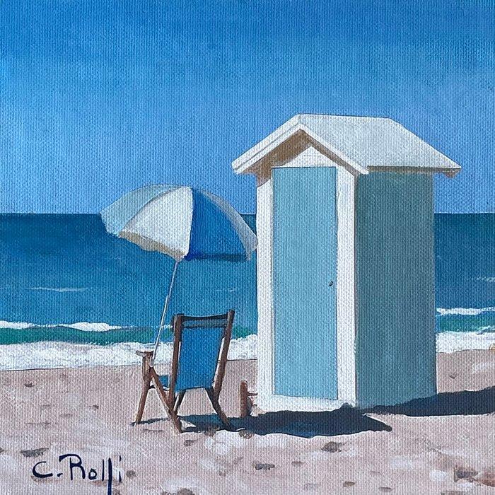 Claudio Rolfi (1960) - La bella spiaggia, Antiek en Kunst, Kunst | Schilderijen | Modern