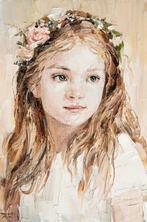 Mariia Bobyreva - Girl in a wreath, Antiek en Kunst