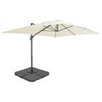 vidaXL Parasol met draagbare voet zandkleurig, Verzenden, Nieuw