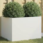 vidaXL Plantenbak 62x47x46 cm staal wit, Tuin en Terras, Bloembakken en Plantenbakken, Verzenden, Nieuw, Metaal