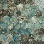 Vloertegel / wandtegel hexagon lemurian groen blauw, Doe-het-zelf en Verbouw, Tegels, Keramiek, Nieuw, Ophalen of Verzenden, 10 m² of meer