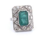 Armring Platina - 5.30ct. tw. Smaragd - Diamant - DEC0