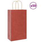 vidaXL Papieren zakken 50 st met hengsels 21x11x36 cm rood, Verzenden, Nieuw
