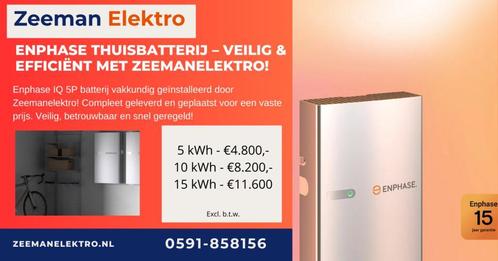 Enphase IQ5P thuisbatterij incl. installatie | Vaste prijs!, Diensten en Vakmensen, Elektriciens, 24-uursservice, Garantie