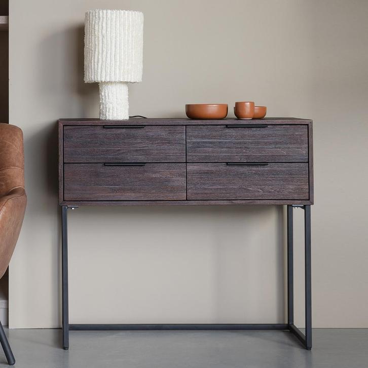 *WOONWINKEL* Sidetable Met Lades Teakhout 90 Cm, Huis en Inrichting, Tafels | Sidetables, Nieuw, Verzenden