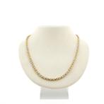 Bicolor gouden koningsketting | 47,5 cm (solide ketting), Sieraden, Tassen en Uiterlijk, Kettingen, Ophalen of Verzenden, Gebruikt