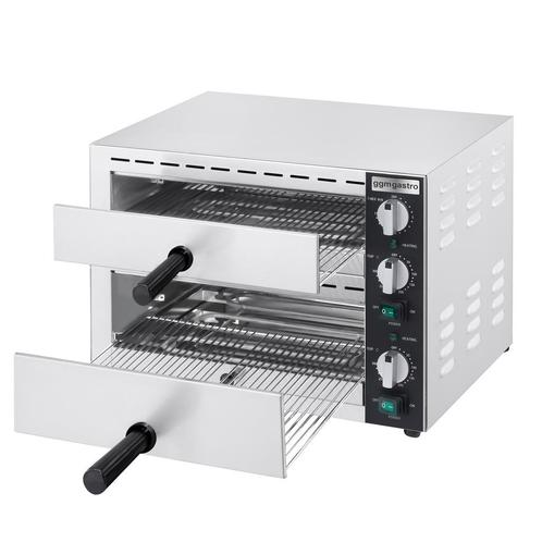 GGM Gastro | Elektrische mini Pizza/Tarte flambée oven - 2 x, Zakelijke goederen, Horeca | Keukenapparatuur, Nieuw in verpakking