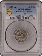 Duitsland, Beieren Willem II. 1/2 Mark 1919 - PCGS MS66