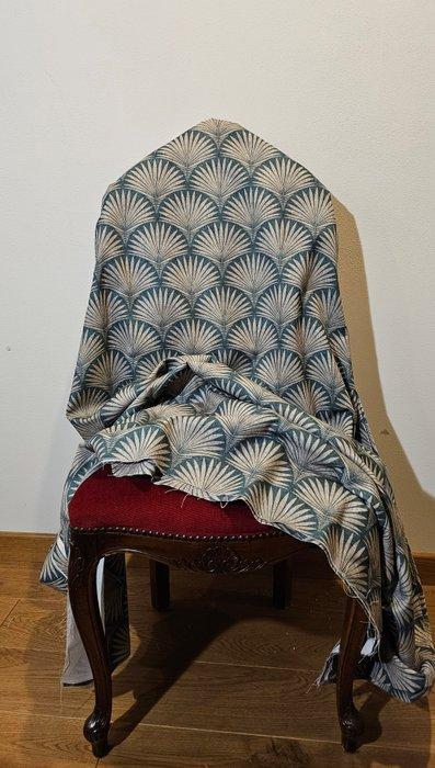 Art Deco stof in blauw duif- 300x280cm- Luxe selectie, Antiek en Kunst, Antiek | Kleden en Textiel