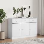 vidaXL Dressoir ALTA 112x35x73 cm massief grenenhout wit, 100 tot 150 cm, Verzenden, Nieuw, Grenenhout
