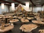 Meer dan 300 ronde boomstamtafels uit voorraad leverbaar, Huis en Inrichting, Tafels | Eettafels, Nieuw, 100 tot 150 cm, Overige houtsoorten