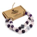 Edelstenen Vriendschaps Armbanden - Love - Amethyst & Rose Q, Sieraden, Tassen en Uiterlijk, Edelstenen, Ophalen of Verzenden