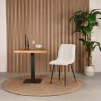 2dekans | LABEL51 Juul Eetkamerstoel - Wit - Stof - Zwart, Huis en Inrichting, Stoelen, Ophalen of Verzenden, Zo goed als nieuw