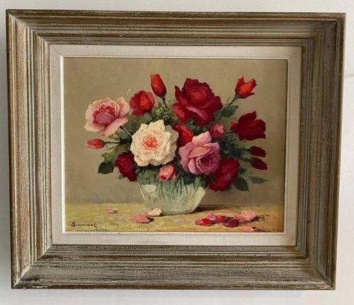 Bessonnat Lucien XIXe - XXe - Bouquet de roses, Antiek en Kunst, Kunst | Schilderijen | Klassiek