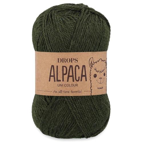 DROPS Alpaca Uni Colour - 7895 donkergroen - Wol Garen, Hobby en Vrije tijd, Breien en Haken, Ophalen of Verzenden