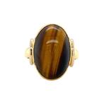 Gouden ring met tijgeroog 14 krt, Sieraden, Tassen en Uiterlijk, Ringen, Ophalen of Verzenden, Nieuw