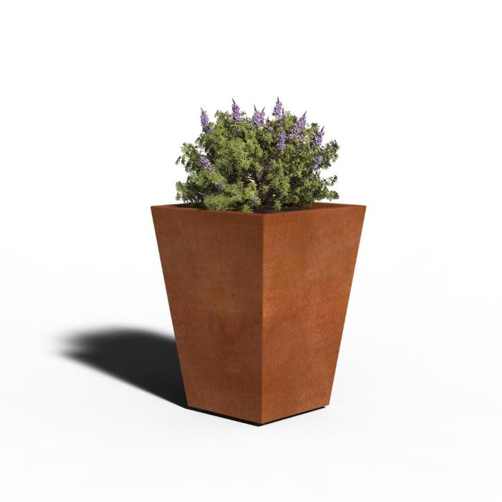 Cortenstaal Plantenbak Taps | Gelast | 60 x 60 x 80, Tuin en Terras, Bloembakken en Plantenbakken, Nieuw, Verzenden