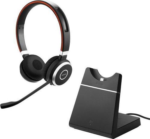 Jabra Evolve 65 Headset draadloos bluetooth met oplaadstand, Computers en Software, Headsets, Gaming headset, Inklapbare microfoon