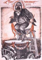 Spotprent over Posthuma die in een worstmachine springt, Verzenden, Nieuw