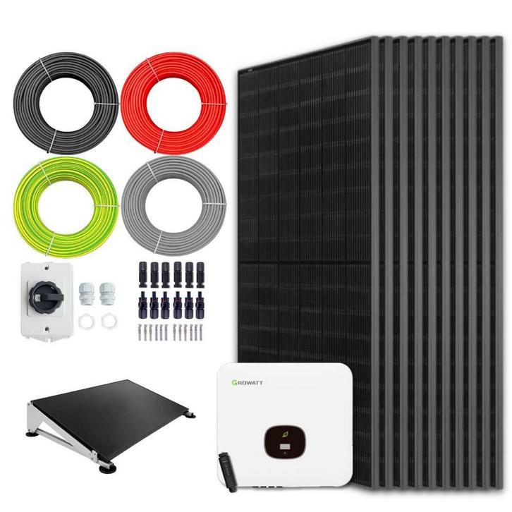 Zonnepanelen pakket voor platdak - 4.3 kW - 10x 430, Doe-het-zelf en Verbouw, Zonnepanelen en Toebehoren, Ophalen of Verzenden