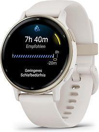 Garmin Vivoactive 5 42 mm goud met een wit siliconen, Telecommunicatie, Mobiele telefoons | Toebehoren en Onderdelen, Zo goed als nieuw