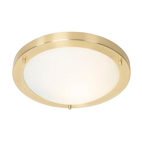 Moderne plafonnière goud 31 cm IP44 - Yuma, Tuin en Terras, Buitenverlichting, Nieuw, Minder dan 50 watt, Overige materialen