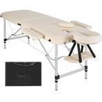 Massagetafel 2 zones met matras en aluminium frame - beige, Verzenden, Nieuw