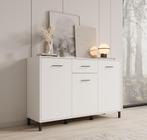Meubella Dressoir 138x40x90 wit | Opbergkast met lade, Huis en Inrichting, Kasten | Dressoirs, 100 tot 150 cm, Verzenden, Nieuw