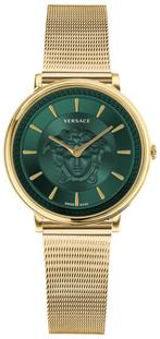 Versace VE8102519 V-Circle dameshorloge 38 mm, Sieraden, Tassen en Uiterlijk, Horloges | Dames, Nieuw, Overige merken, Staal, Staal