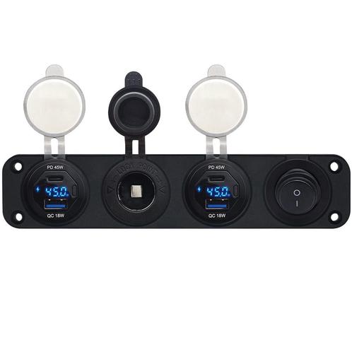 ProRide 12V USB Autolader 4 Poorten - 45W/QC3.0 - Schakelaar, Doe-het-zelf en Verbouw, Elektra en Kabels, Nieuw, Verzenden