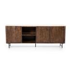 *WOONWINKEL* Eleonora Lio Dressoir Donker Hout Met Travertin, Verzenden, Nieuw