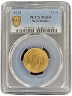 Gouden Wilhelmina 10 gulden 1913 MS64 gecertificeerd PCGS, Postzegels en Munten, Munten | Nederland, Verzenden, Goud, Koningin Wilhelmina