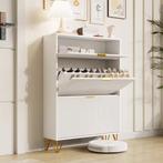 Smal Wit Schoenenrek met Lade en Deuren – 80×24×118.5 cm, Huis en Inrichting, Kasten | Schoenenkasten, Verzenden, Nieuw