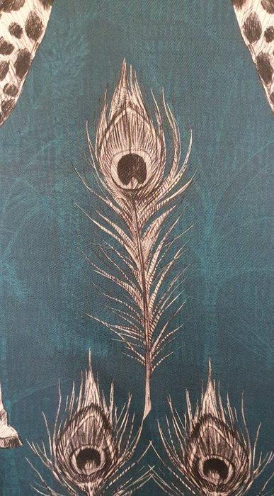 Exclusieve Art Deco Katoen Satijn Stof Petrol Kleur -, Antiek en Kunst, Antiek | Kleden en Textiel