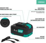 2dekans | VONROC Accu 20V – 4.0Ah - bi-directionele USB-C, Ophalen of Verzenden, Zo goed als nieuw